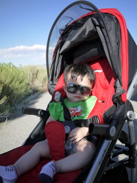 Baby Dominic is ready to roll with his sunglasses.